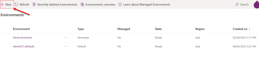 Step by step procedure to create an environment for Power Automate